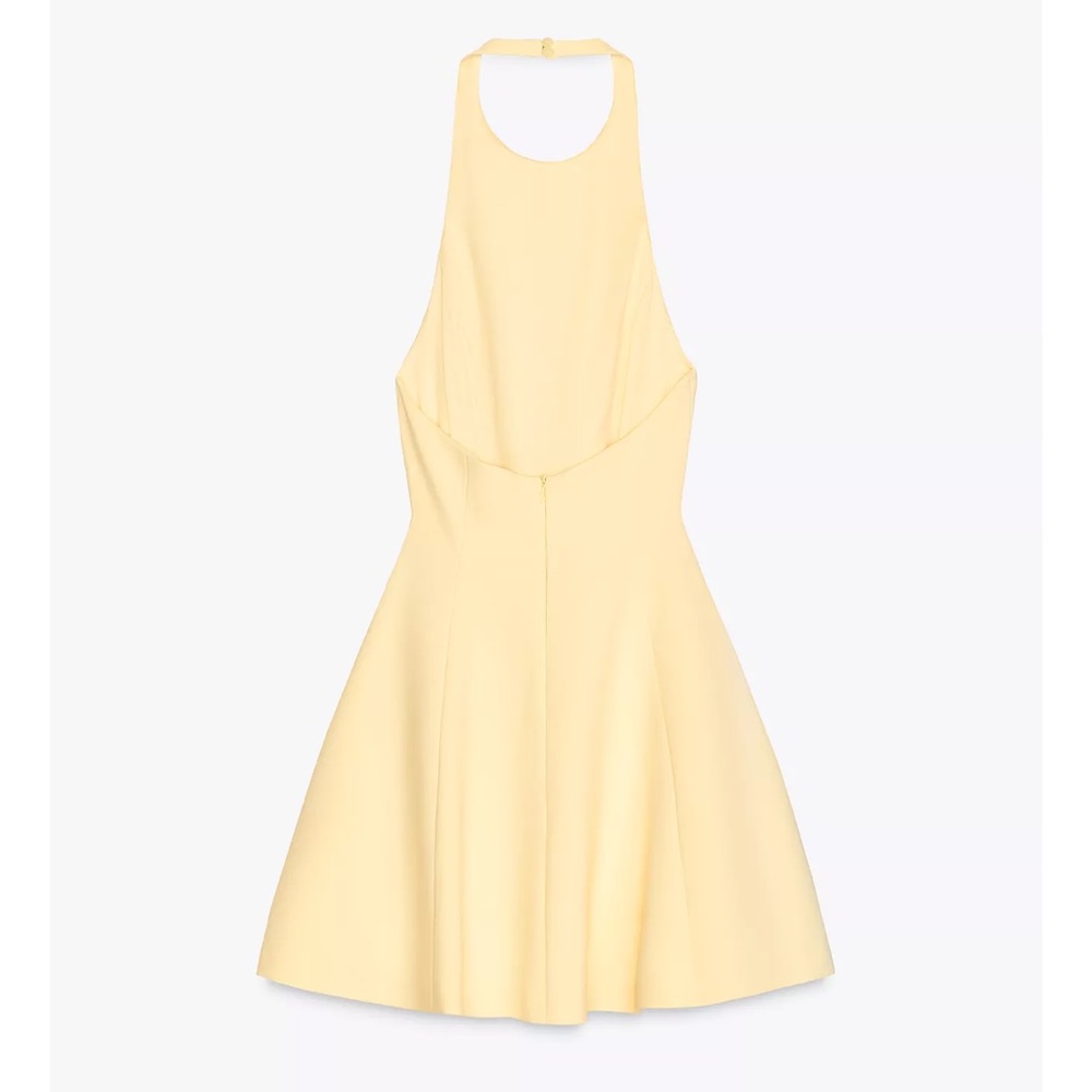 Zara Light Yellow Backless Dress - Picture 2 of 4